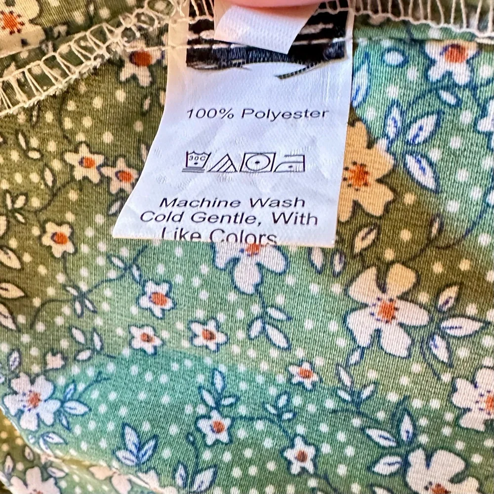 Green floral lightweight midi skirt sz XL - Picture 4 of 4